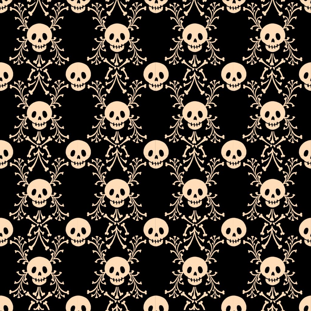 halloween pattern black with skulls