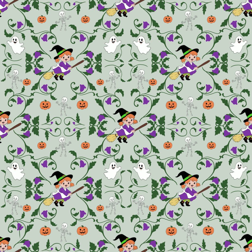 halloween pattern witch